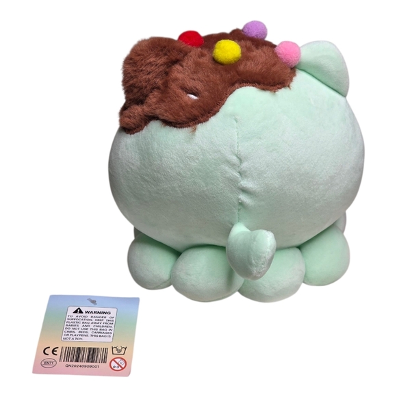 Kawaii Klaws mint octopus plush dessert squishy toy new w/ tag kawaii cute - Picture 2 of 4